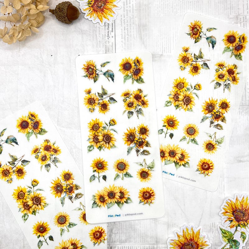 Sunflower Stickers - Etsy