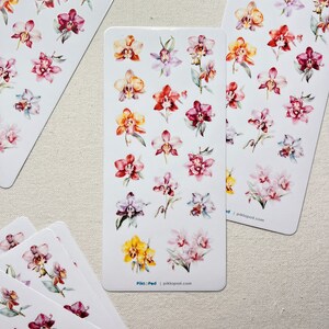 Orquídea - Adesivos transparentes brilhantes