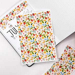 NEW! Strawberries & Floral Pattern Full Sheet Stickers