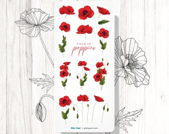 Poppies - Glossy Clear Stickers
