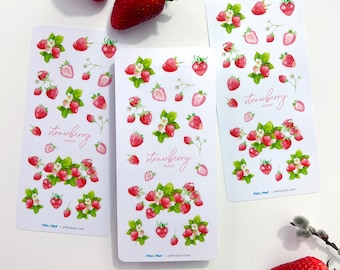 Strawberry Patch - Glossy Clear Stickers
