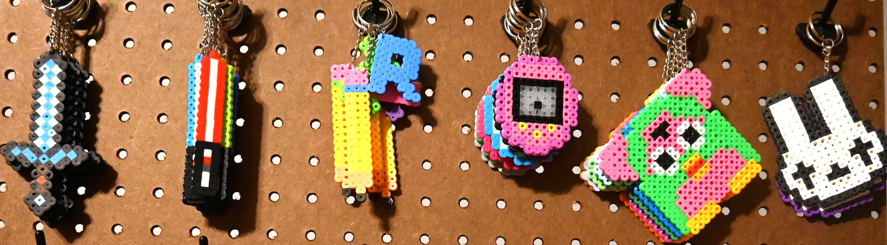 Perler Bead Keychains, Kandi Keychains, Melty Beads, Keychains, Custom