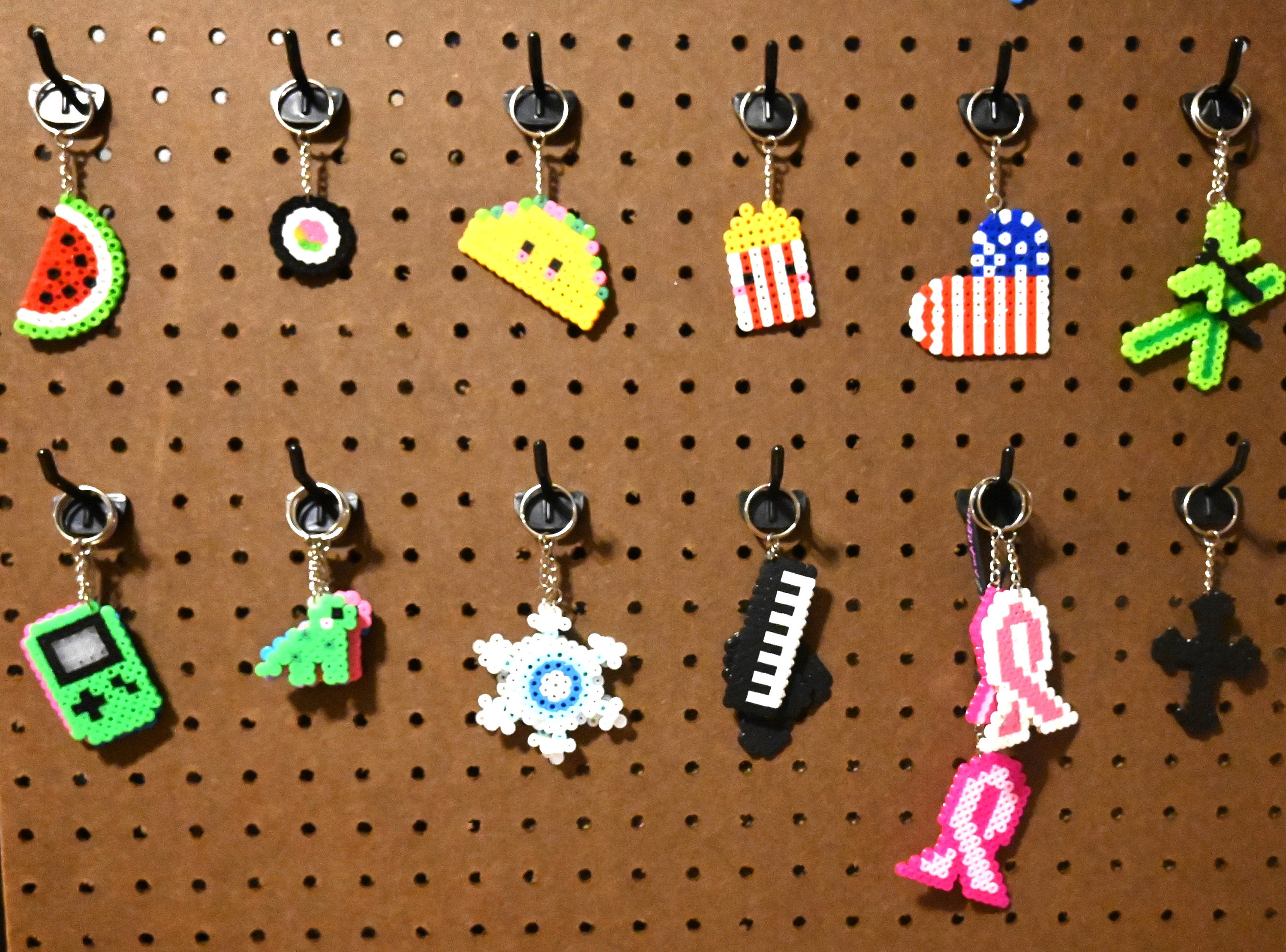 Perler Bead Keychains, Kandi Keychains, Melty Beads, Keychains, Custom