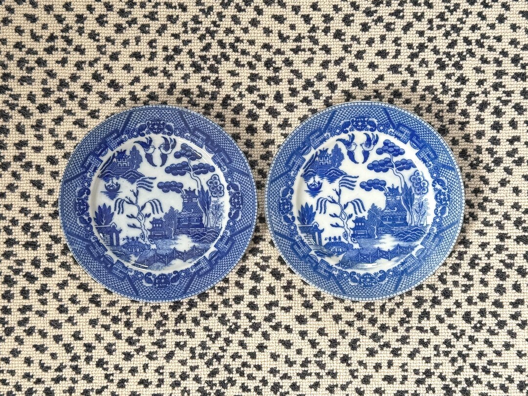 Vintage Pair of Blue Willow Dessert Plates // Made in Japan ...