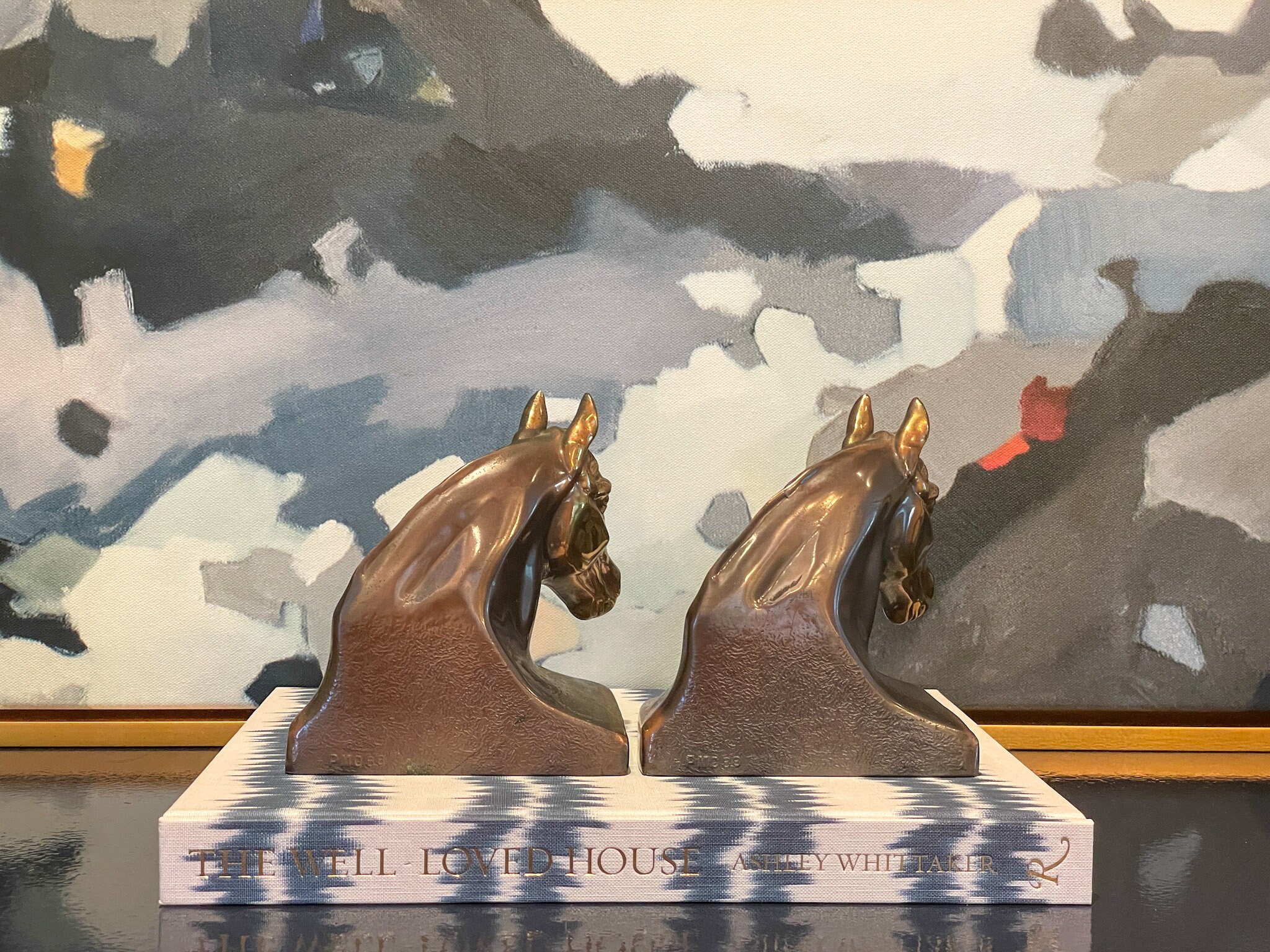 Vintage HEAVY Cast Metal Horse Bookends // PMC Philadelphia Etsy
