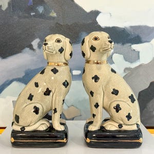 Vintage Pair of Takahashi Dalmatian Staffordshire Style Dogs