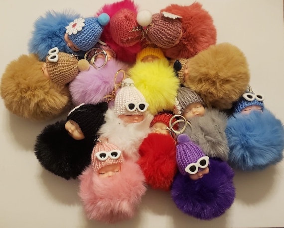 Baby pom shop pom keyring