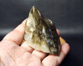Libysches Wüstenglas / Libyscher Goldtektit / Libysches Glas / Tektit / Libysche Wüste / Libysche Wüste / schwarz und weiß / 119g / poliert