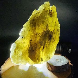Large Dark Green Libyan Desert Glass Tektite: 485gr, Sahara Crystal