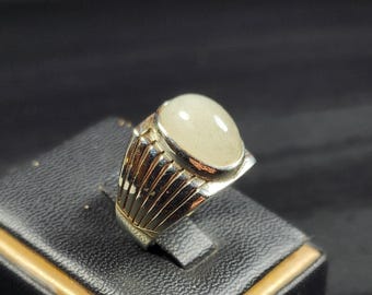 Libyan desert glass ring . Libyan Gold Tektite . Libyan Glass . germanium ring . Libyan Desert Crystal . libyan desert glass ring
