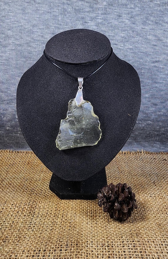 Natural Libyan Desert Glass Pendant: Sahara Tektite, Silver Bail