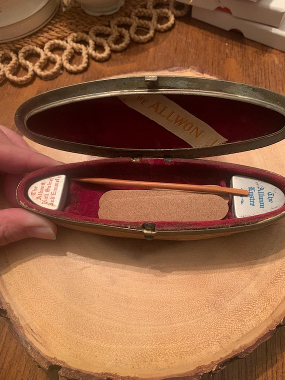 1909 Allwon nail buffer with compartments Edwardi… - image 1