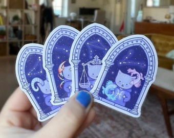 Zodiac Cat Glossy Stickers | Aries | Taurus | Gemini | Cancer | Leo | Virgo | Libra | Scorpio | Sagittarius | Capricorn | Aquarius | Pisces