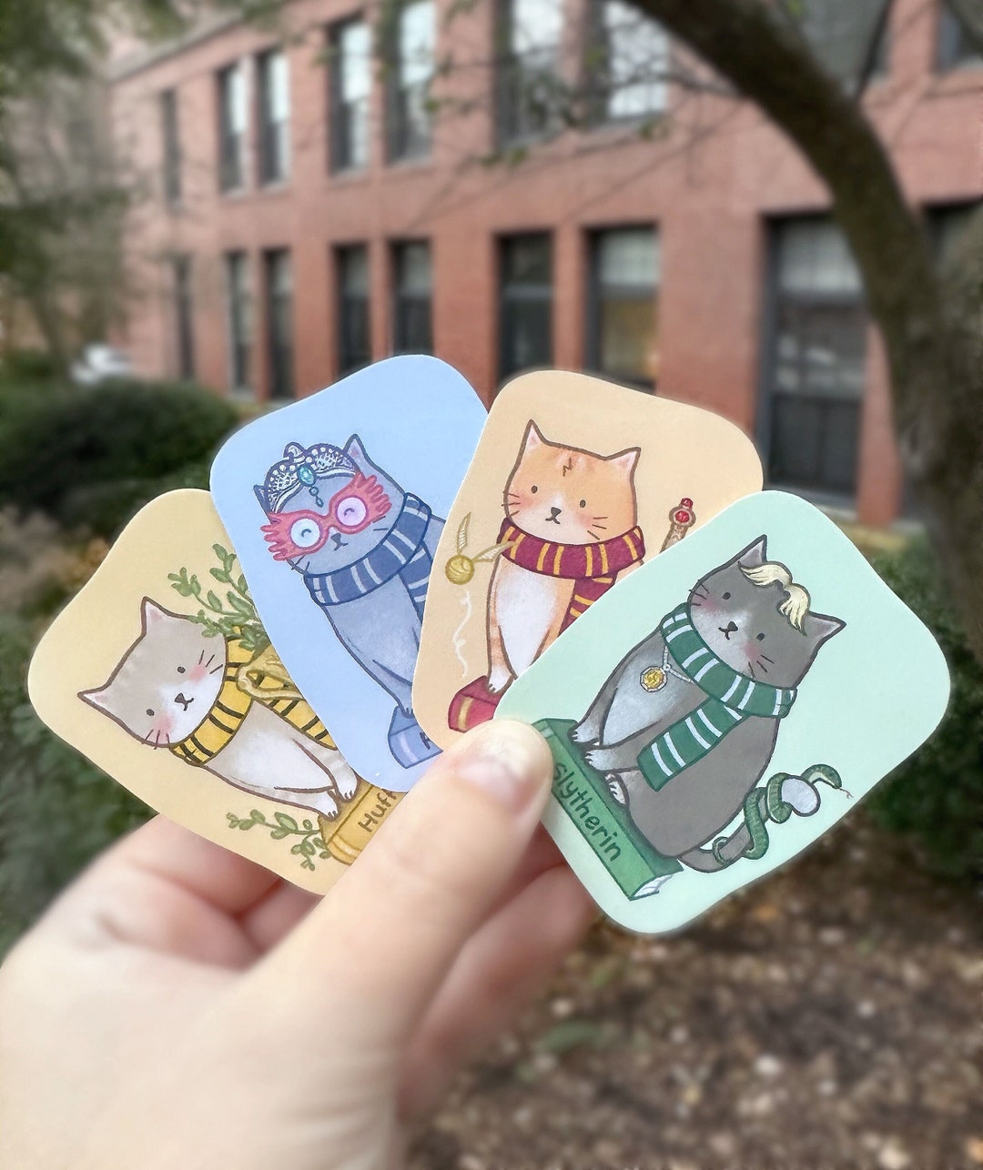 Harry Potter House Sticker Set of 4 Harry Potter Vinyl Hp Etsy