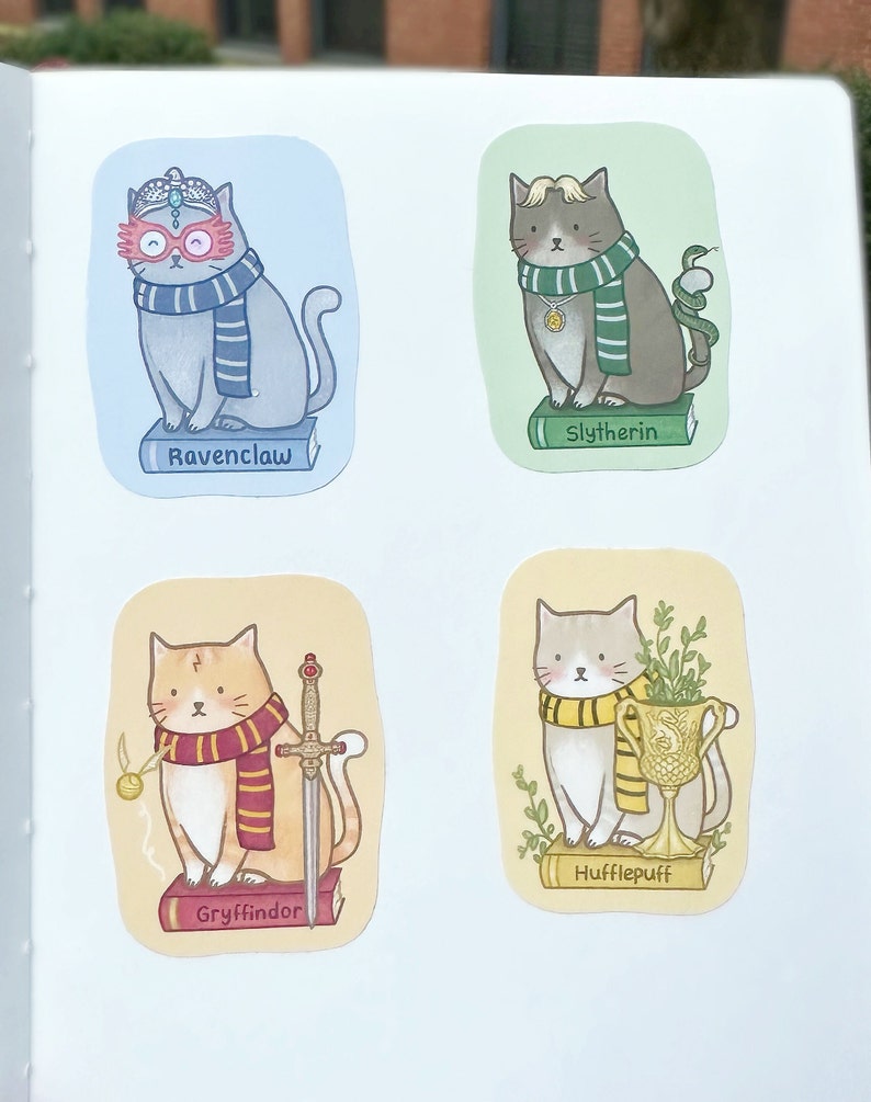 Harry Potter House Sticker Set of 4 Harry Potter Vinyl Hp Etsy
