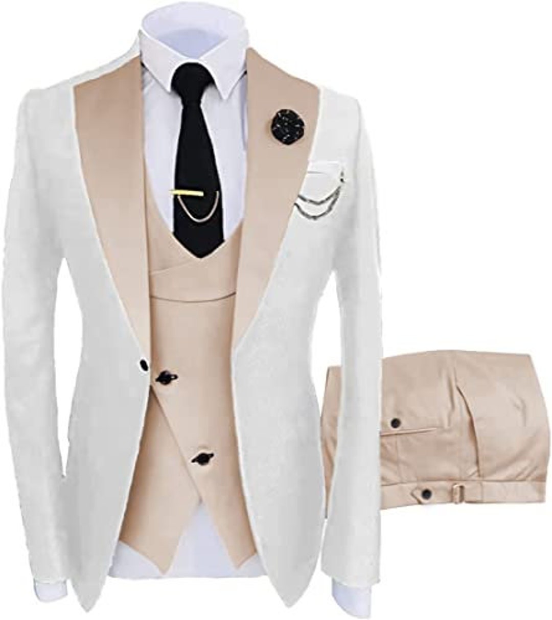 Mens Suits Fashion Suits Slim Fit 3 Piece Blazer Vest Pants Etsy