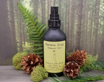 Banana Slug Room / Linen Spray - Redwood Hike Fragrance | Redwood tree scented spray |Woodsy room spray | Banana slug decor | Cute slug gift