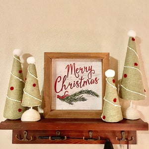 Mini Christmas trees, table top trees, shelf sitters