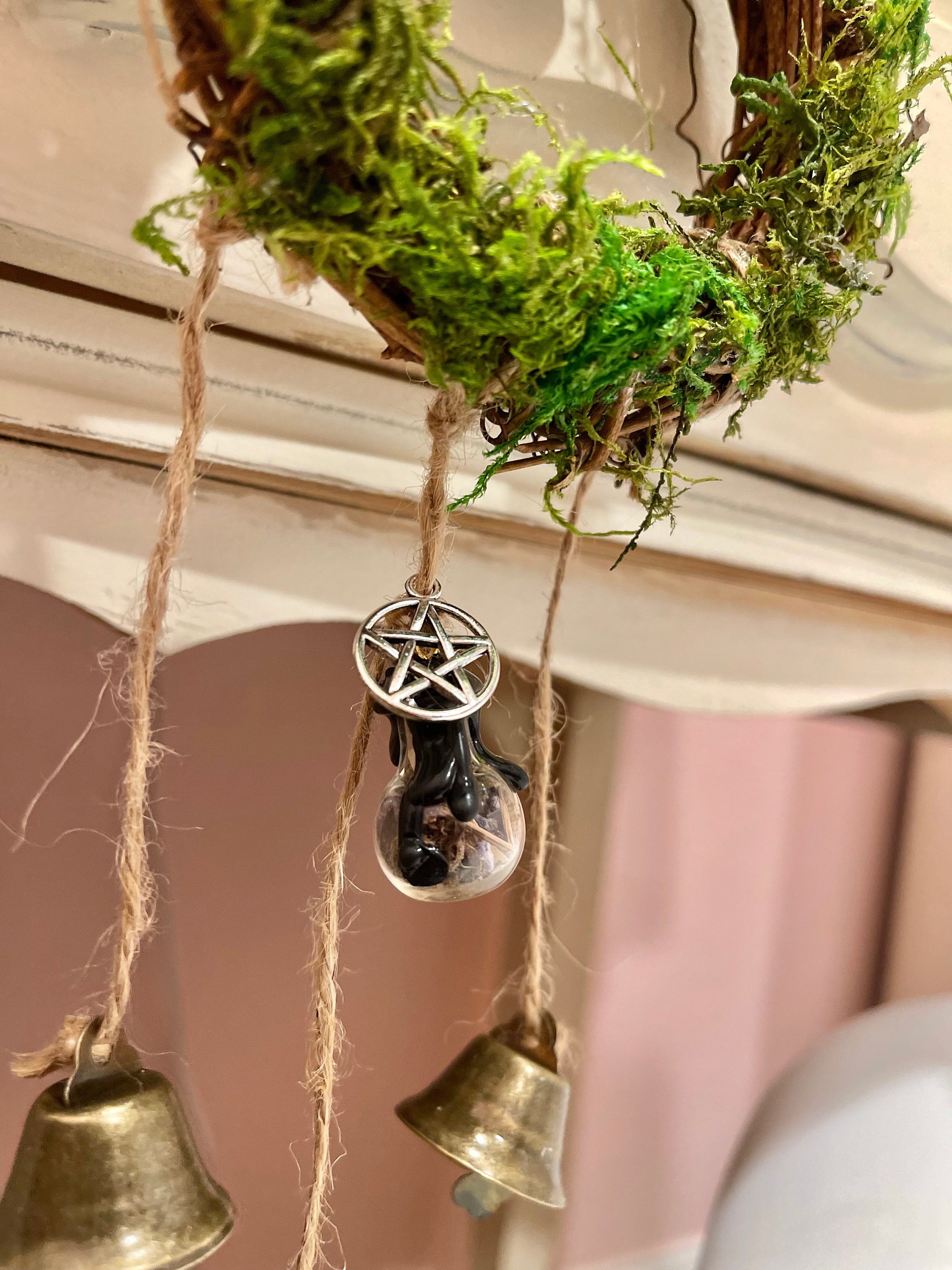 ALIMARO Witch Bells Protection Door Hanger Handmade Witch Bells