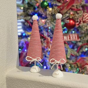Red and white tree, peppermint table top trees,  mini Christmas trees, candy cane tree, Christmas tree, table top decor, Christmas decor
