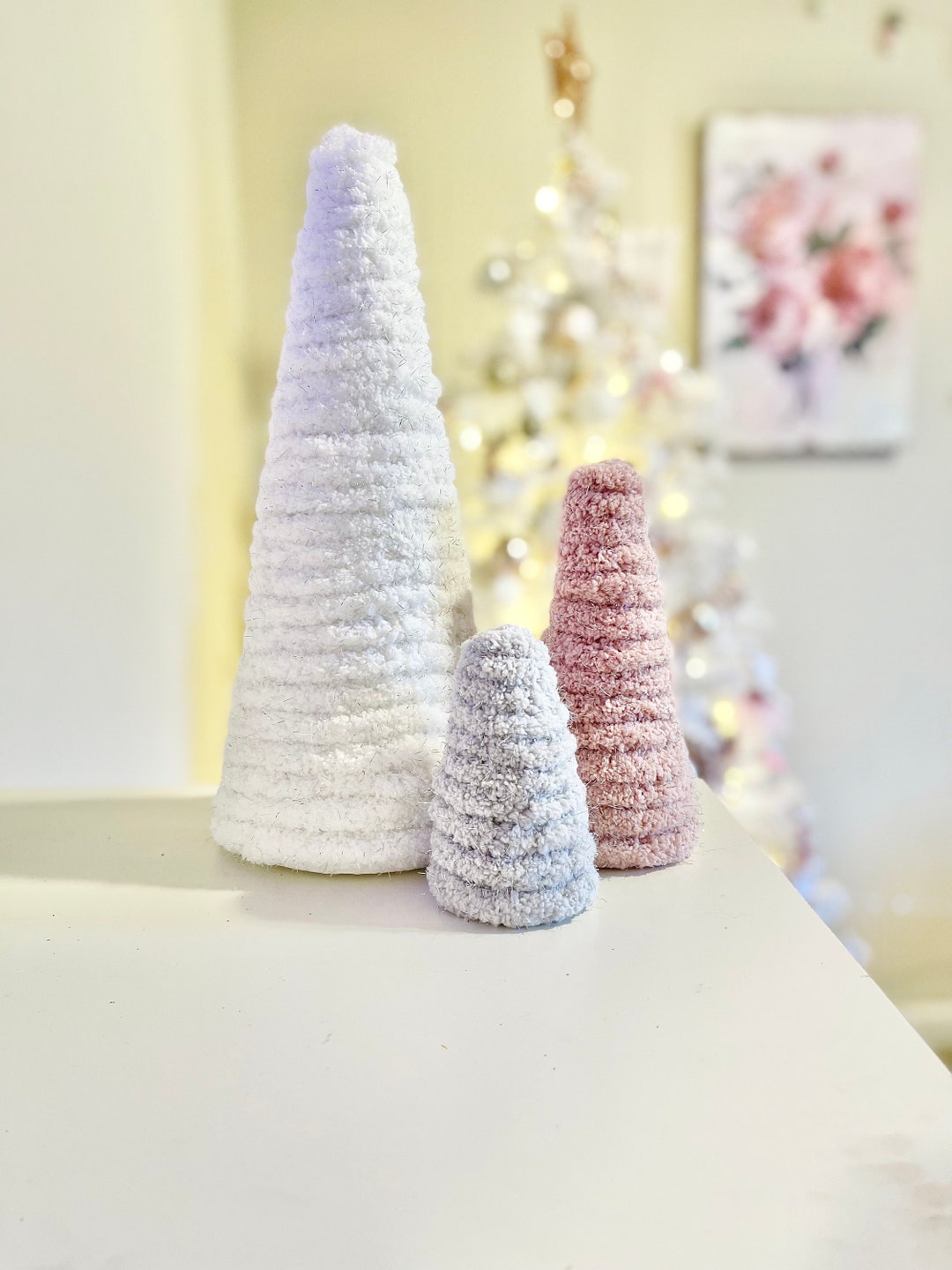 Mini Sparkly Christmas Trees Table Top Trees Shelf Sitters Etsy
