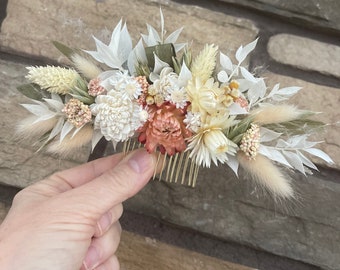 Dried Flower Hair Comb,  Dried Floral Hair Comb for Brides, Dried Floral Hair Comb for Proms,  Dried Floral Hair Comb