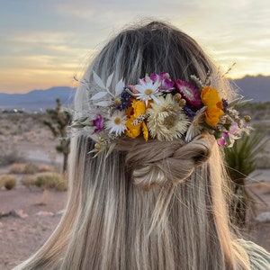 Dried Flower Hair Comb for Brides,  Boho Style Dried Floral Hair Comb, Wild Flower Hair Comb, Hair Comb For Weddings,Bridal Flowers for Hair