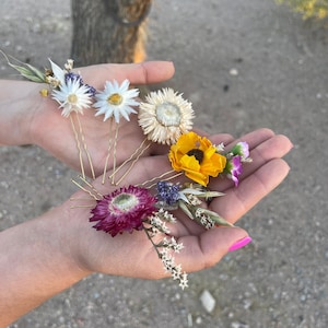 Floral Hair Pins, Flowers for Hair, Bridal Floral Hair Pins, Flower Hair Pins, Hair Pins with Wild flowers, Boho Flowers for Hair
