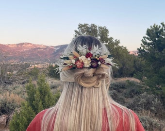 Dried Flower Hair Comb, Boho Style Hair Comb For Bride, Dried Flower Hair Comb, Dried Floral Hair Comb, Flowers For Hair, Dried Flowers