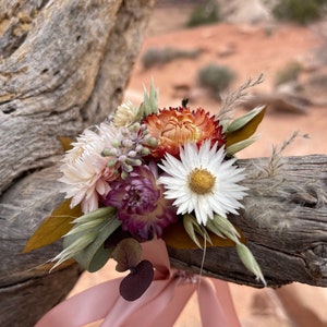 Dried Floral Wrist Corsage, Dried Floral Wrist Corsage For Prom, Dried Flower Wrist Corsage For Wedding, Boho Style Wrist Corsage