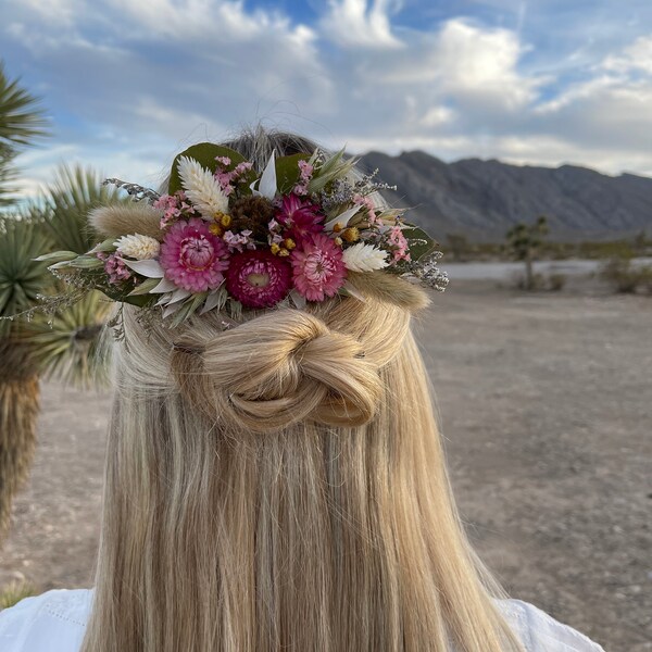 Dried Floral Bridal Hair Comb, Dried Flower Wedding Comb, Flower Hair Comb, Hair Comb With Dried Flowers, Flower Comb, Bridal Floral Comb