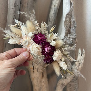 Dried Flower Hair Comb, Boho Style Dried Floral Hair Comb for Bride, Dried Flower Hair Comb, Flowers for Hair, Bridal Floral Hair Comb image 2