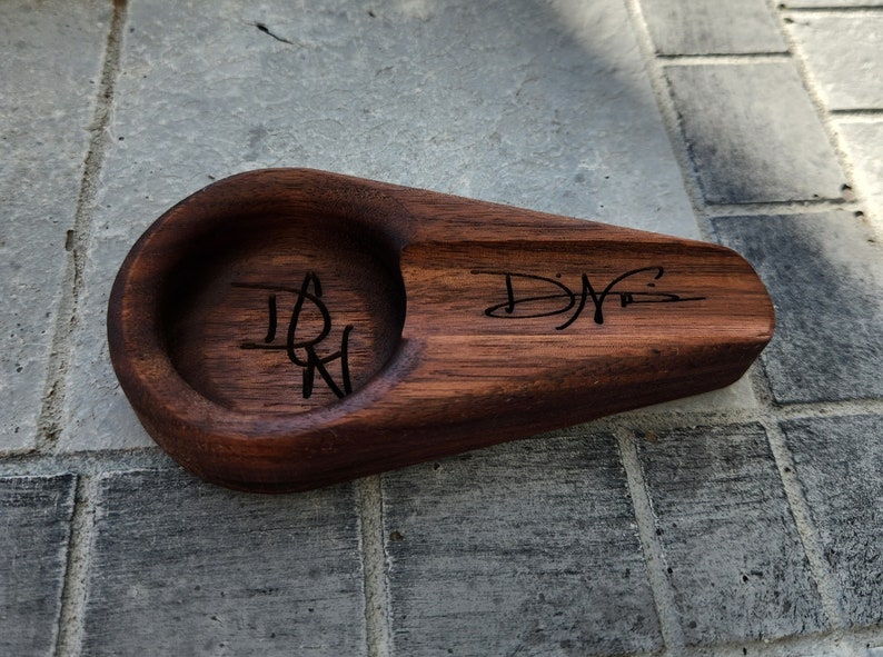 Walnut Cigar Ash Tray, 5 styles, monogram cigar ash tray, gift for men, groomsman gift, personalized wedding gift image 7