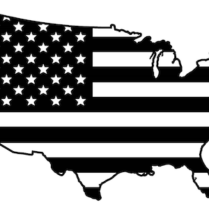 United States Outline Flag Design, SVG DXF AI , Digital File Only