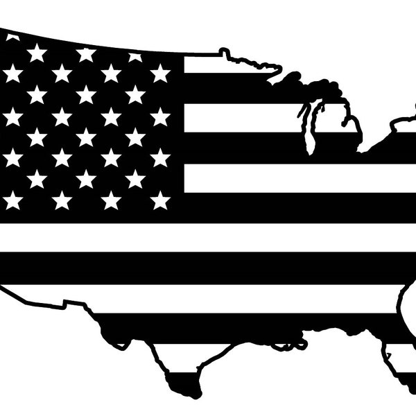 United States Outline Flag Design, SVG DXF AI , Digital File Only