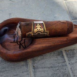 Walnut Cigar Ash Tray Pocket Size, monogram cigar ash tray, gift for men, groomsman gift, personalized wedding gift