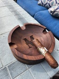 Walnut Cigar Ash Tray, 5 styles, monogram cigar ash tray, gift for men, groomsman gift, personalized wedding gift