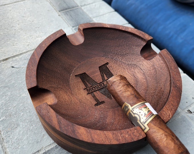 Personalized Cigar Ashtrays Real Hardwood Etsy