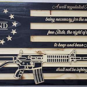 AR15 with 2nd Amendment Flag, SVG DXF AI , Digital File Only, Includes 2 Designs