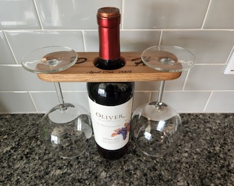 Wine Glass Caddy Free Shipping, Personalized Wine Glass Holder, Wood Gift, Wine Butler, Bridesmaids Gift, House Warming Gift