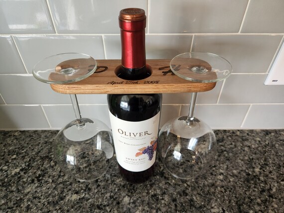 Wine Glass Caddy Personalized Wine Glass Holder Wood Gift Wine