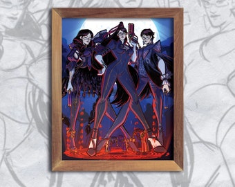 Bayonetta Triple Barreled Bombshell Print 11x14 print