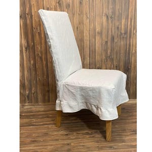 Farmhouse chair slipcovers 100% natural linen,  Custom chair covers, Farmhouse style slipcover, Dining chair slipcover, French slipcover