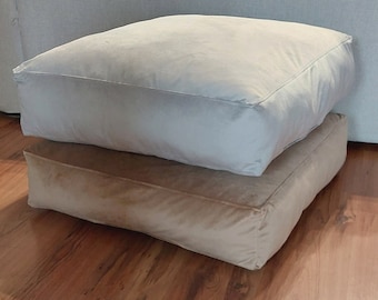 Minimalist floor pouf, Large floor pouf, Velvet floor pillow, Home and living, Minimalist furniture