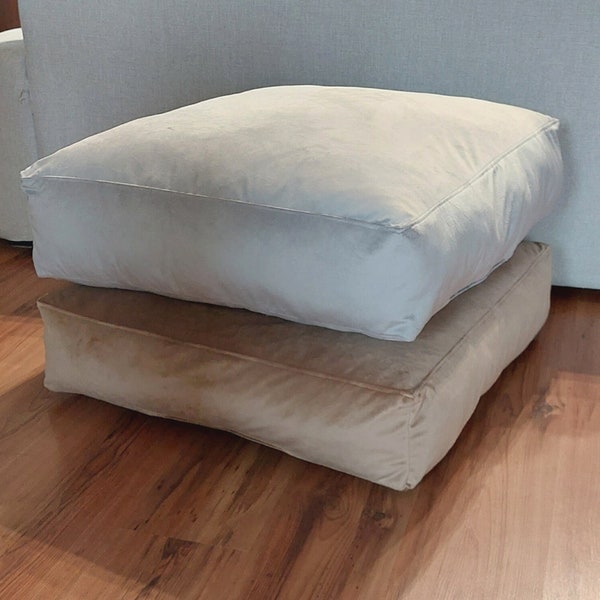 Minimalist floor pouf, Large floor pouf, Velvet floor pillow, Home and living, Minimalist furniture