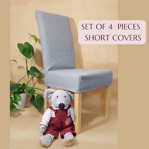 Custom chair covers set with upholstery fabric, 4pcs chair covers, dining chair slipcover, parson chair slipcover, cover for chair