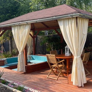 Waterproof outside curtains, custom made waterproof outside curtains, outdoor curtain panel, boho garden decor, outdoor patio curtain.