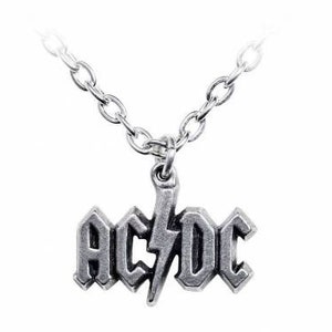 AC/DC Lightning Bolt Logo Pendant and Chain English Pewter Necklace ...