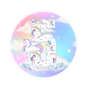 Personalized Unicorn Birthday Stickers: Party Favor Labels