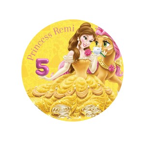 Princess Belle Personalised Stickers, Birthday Bag Stickers, Birthday Favor Princess Stickers, Girls Birthday Party Ideas, Set of 6 stickers